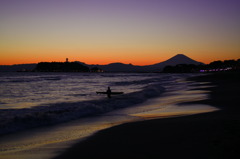 江ノ島と富士山