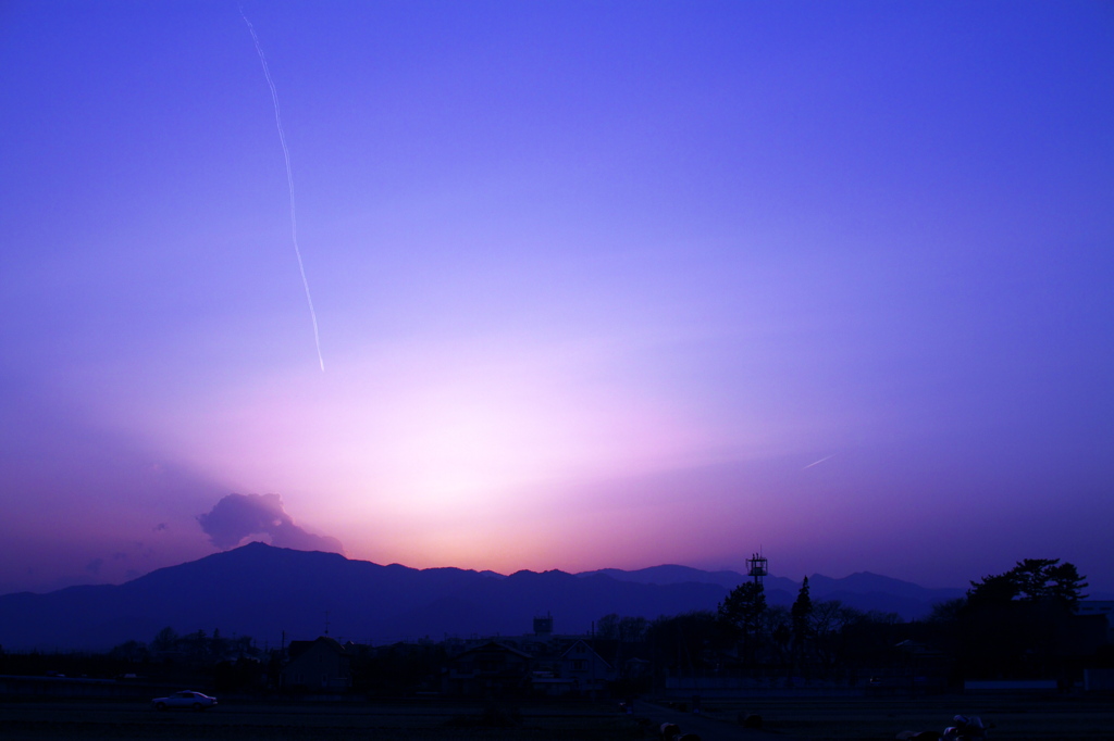 夕暮れの大山