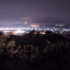富士山×夜景×すすきの穂