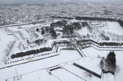 雪化粧の五稜郭