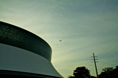 Dome and airplane