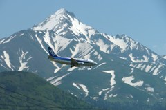 ジェット機と利尻山