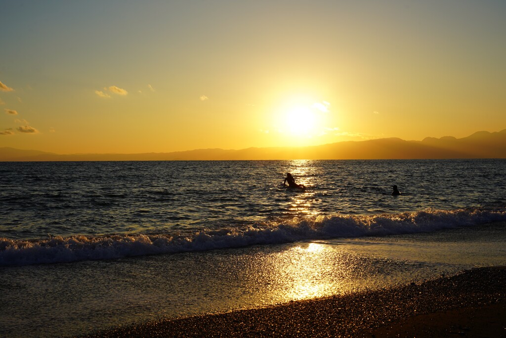 新春の夕暮れ風景