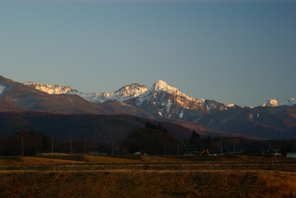 夕陽の八ヶ岳