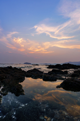 海辺の夕暮れ