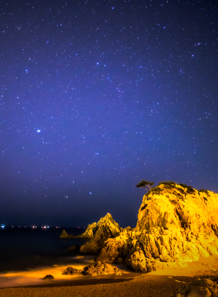 星の瞬く海辺