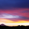 夕焼けと富士山