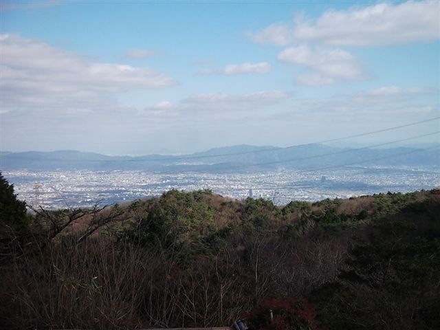 ポンポン山から京都市街を望む