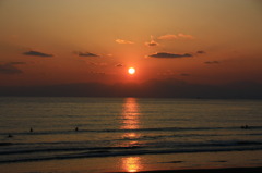 鵠沼海岸夕日１