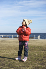 海風を受けて