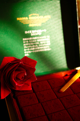 Paper rose & chocolate