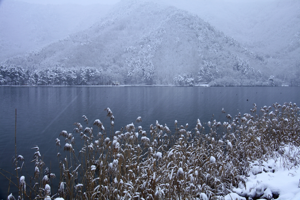 木崎湖雪景