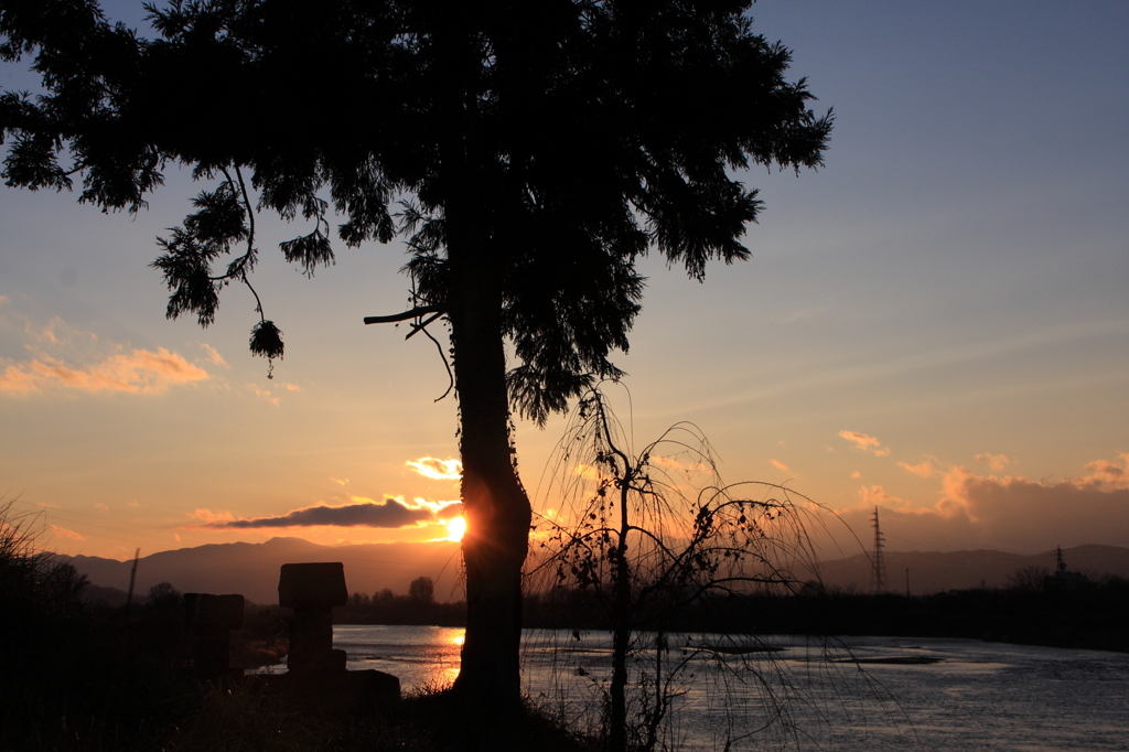 千曲川夕景
