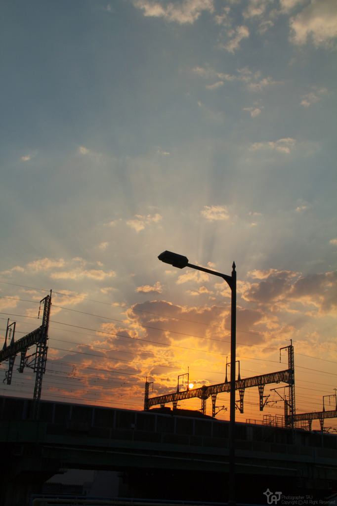 大栄橋からの夕日