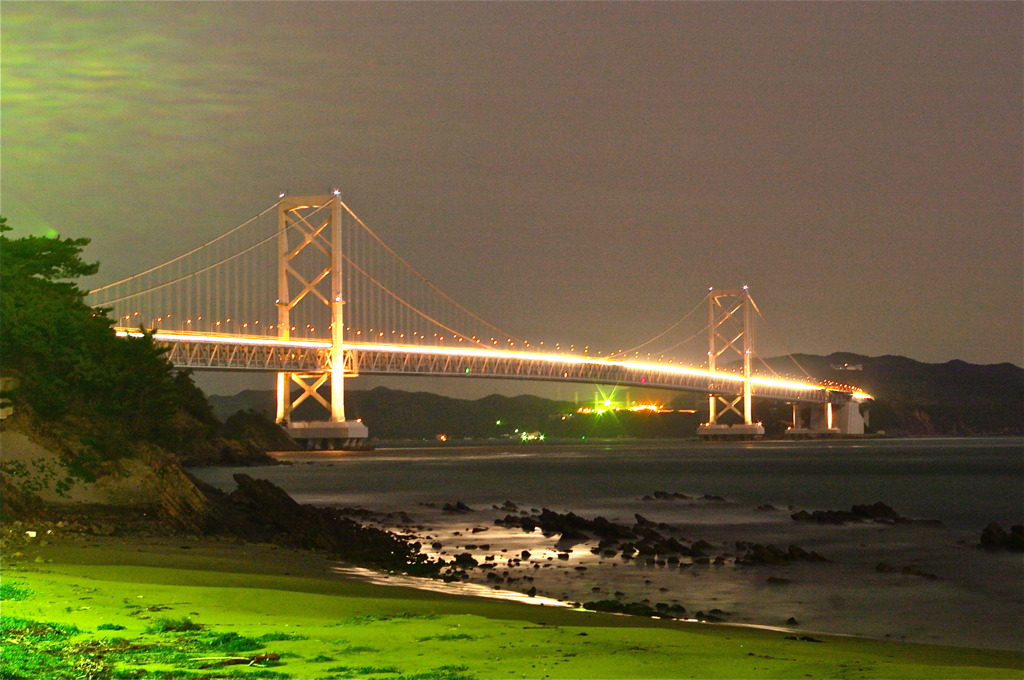 Bridge on moonlight night