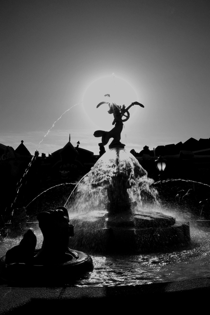 Fountain silhouette