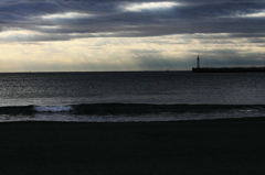 Cloudy beach