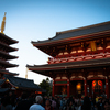 夕暮れの浅草寺