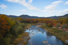 秋色に染まる荒川