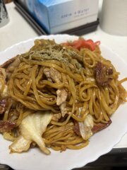 志岐孔明の家でつくった焼きそば