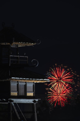 楼閣と花火