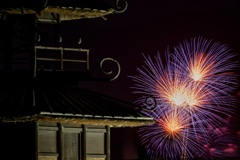 楼閣と花火