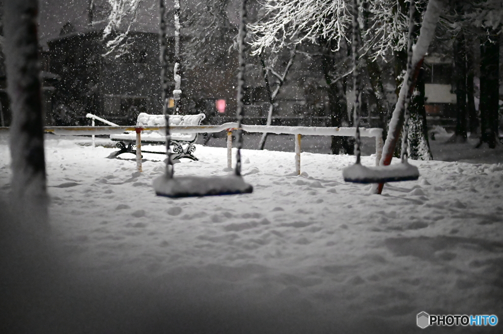 雪の日の公園