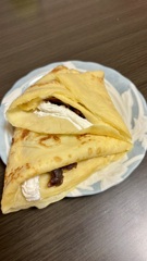 手作りクレープ　チョコバナナ　あんこ生クリーム