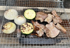 庭先でミニBBQ
