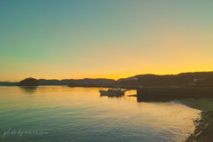 移動中の夕焼け