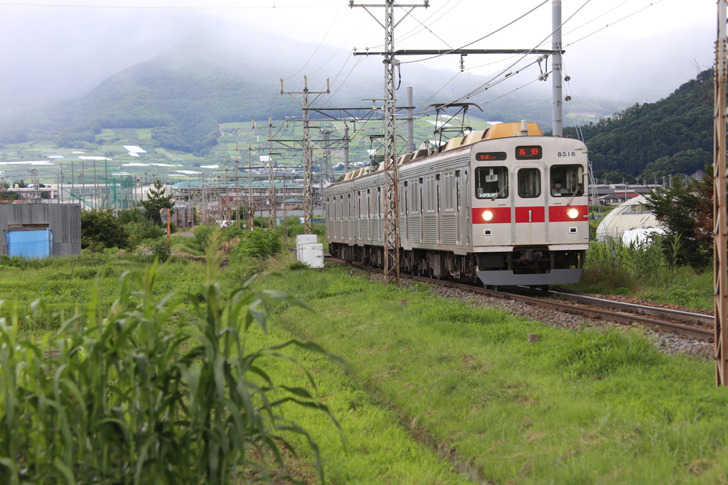 長野電鉄 8500系。元東急電鉄8500系