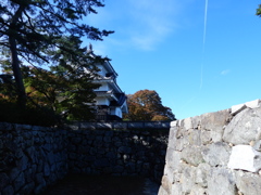 城と空とヒコーキ雲と