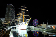 夜の日本丸メモリアルパーク