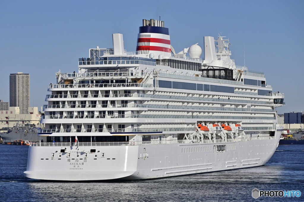 飛鳥Ⅲ 横浜港へ入港-15