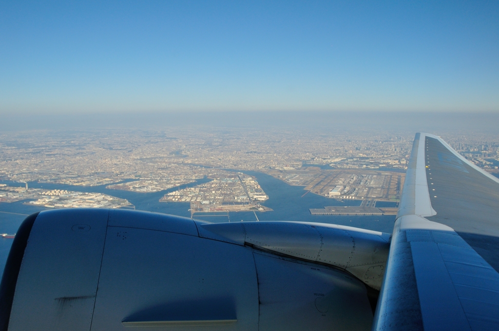 羽田空港D滑走路離陸直後