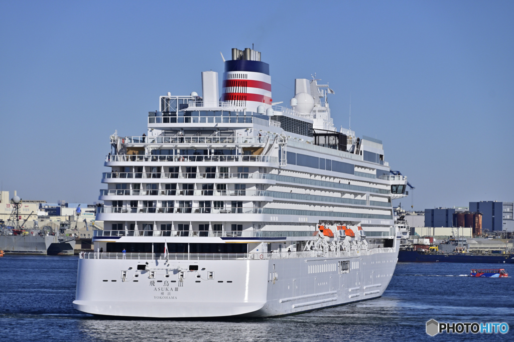 飛鳥Ⅲ 横浜港へ入港-14