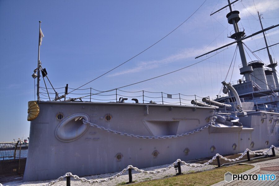 戦艦三笠の艦首