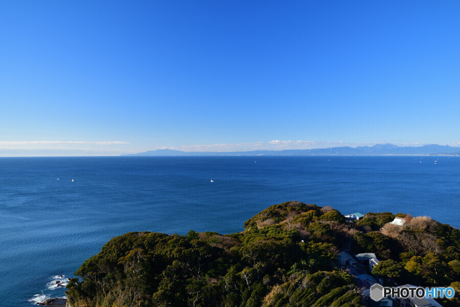 江の島からの伊豆半島方面