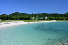 浜比嘉ビーチにて