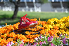 春の山下公園にて
