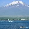 ウェイクボードが走る山中湖
