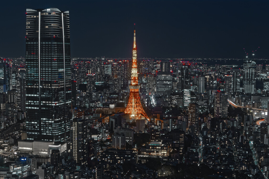 東京シティビューからの東京タワー夜景①
