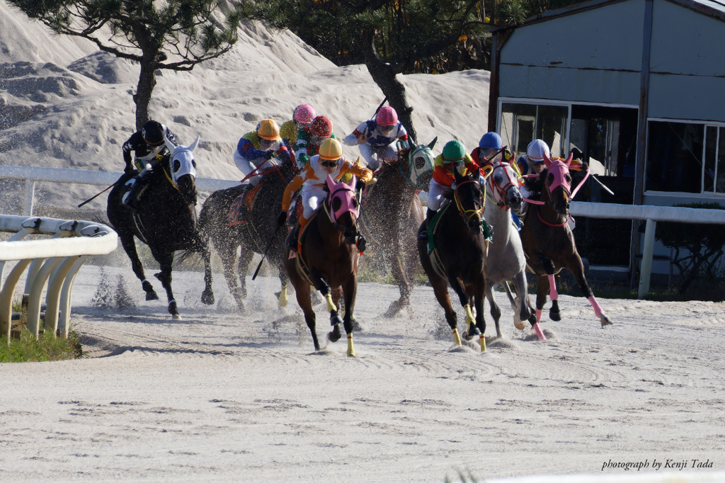 金沢競馬場にて