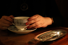 カフェにて