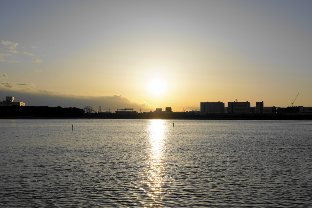 谷津干潟の夕焼け
