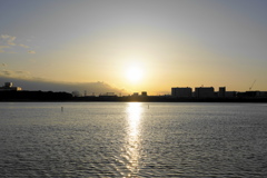 谷津干潟の夕焼け