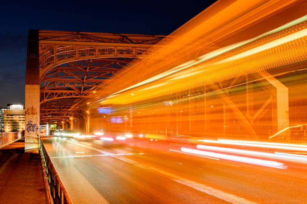 On the bridge at night