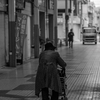 Woman in a shopping arcade