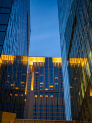 Between buildings