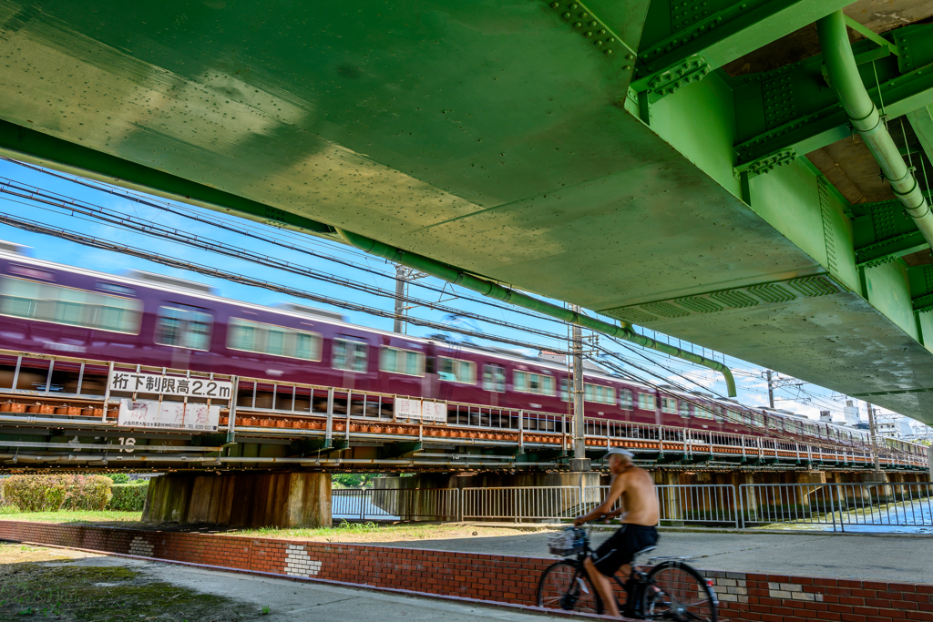 Train and bicycle